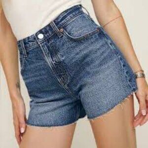 Reformation Norah Stretch High Rise 3.5" Jean Shorts Blue - Size 26